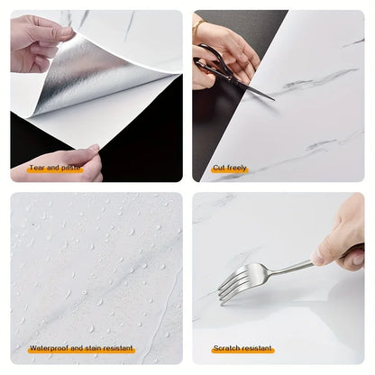 3D Self-Adhesive Wall Stickers - Waterproof PVC Marble Effect Decals for Bathroom and Kitchen, Easy Install, Non-Toxic 4