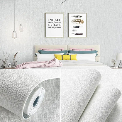 3D Textured Removable Wallpaper – Self-Adhesive Linen Foam Wall Stickers for Easy Home Decor, Waterproof, 50cm 3