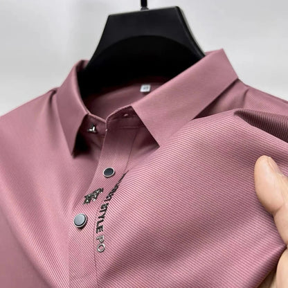 Jonas | Mens Breathable Silk Polo Shirt