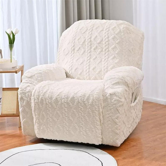Recliner Sofa Cover Gray Jacquard Stretch Fabric | Modern Comfort 1