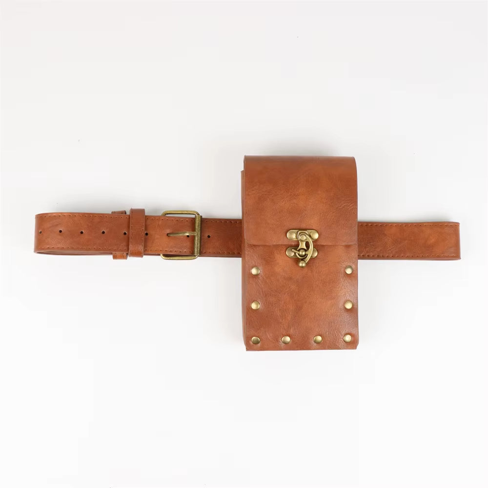 Women Vintage Leather Belt Pouch | Erika