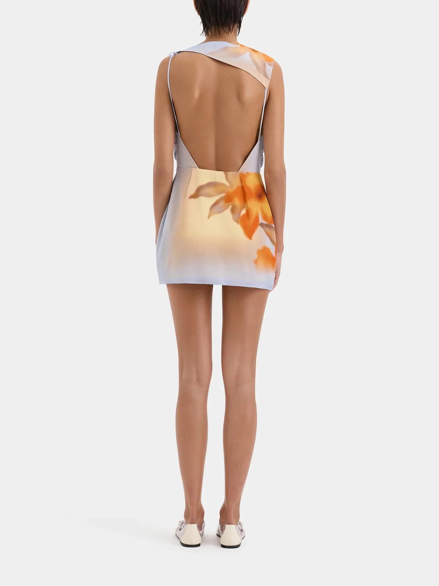 Women Mini Dress Floral Crepe | Serene-3