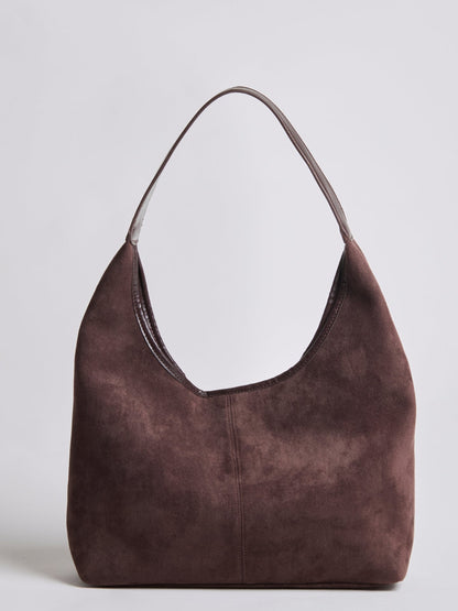 Suede Tote Bag with Pouch | Alberta