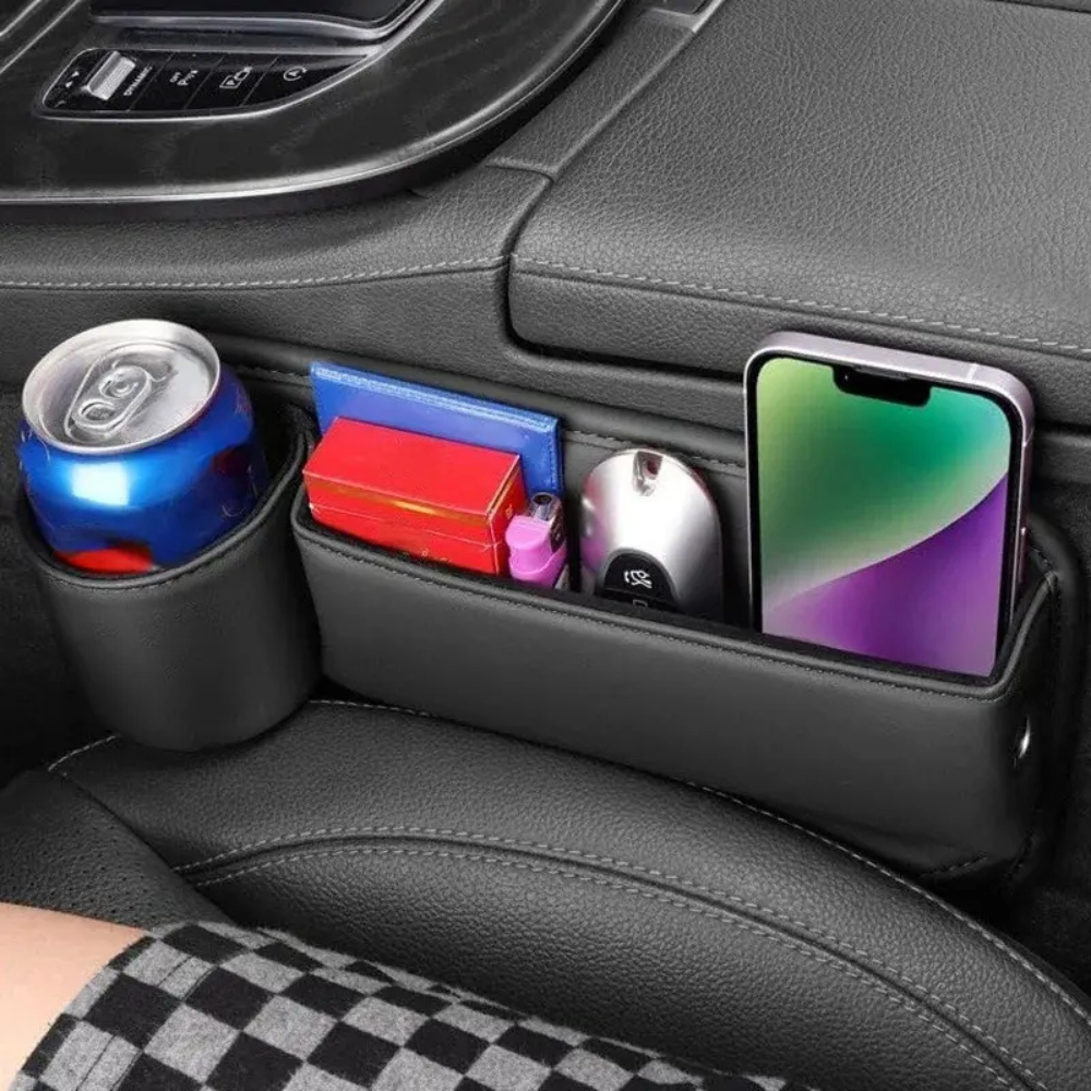 Car Seat Organiser Black Leather | Elegant Design 2