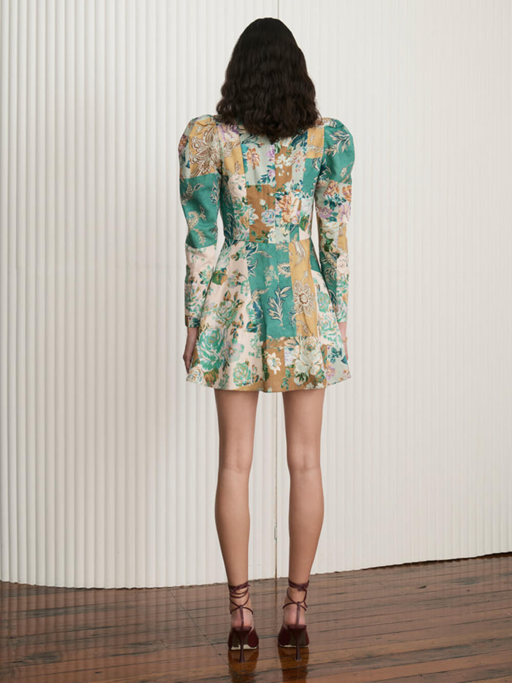 Women Mini Dress Floral Print Cotton | Arwen-4