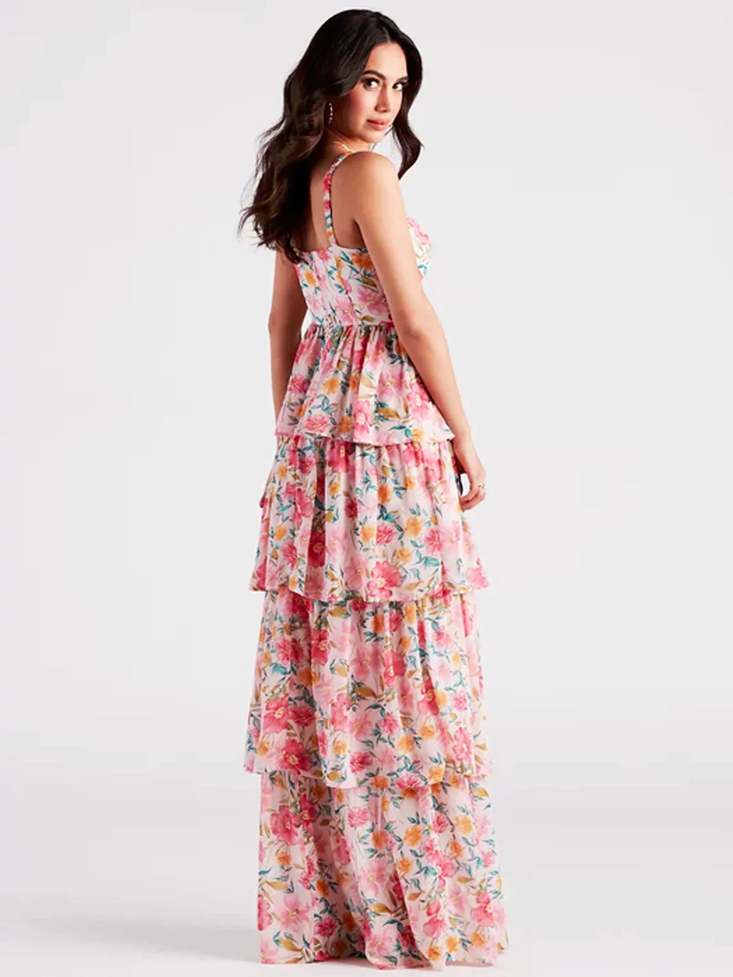 Women Maxi Dress Floral Print Polyester | Eleana-3