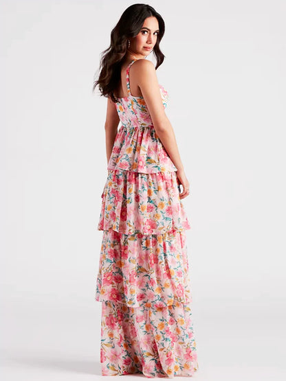 Women Maxi Dress Floral Print Polyester | Eleana-3