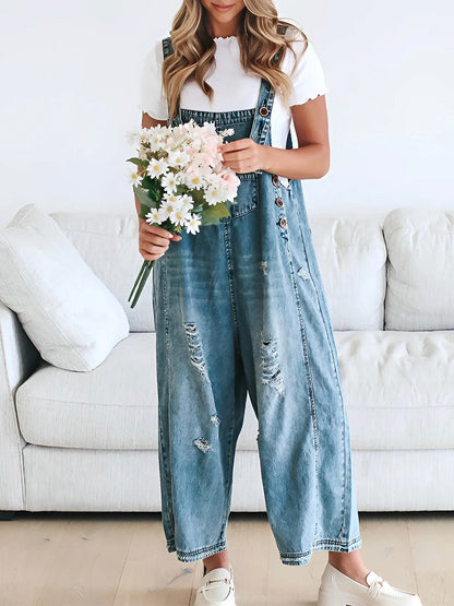 Loose-Fit Used-Look Overalls | Cecilia