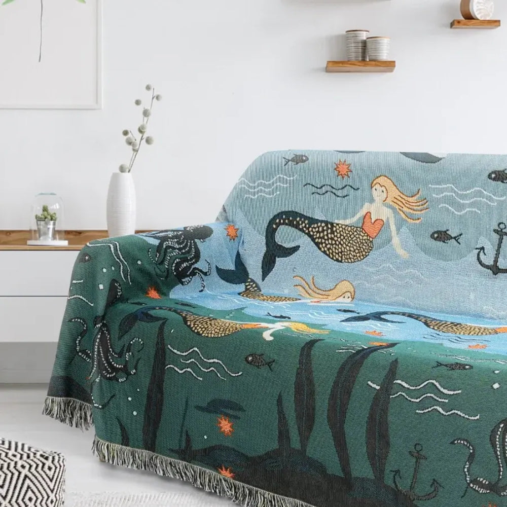 Sofa Cover Multicolor Cotton-Polyester | Oceanic Dreams 3
