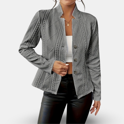 Women Textured Button-Up Tailored Blazer | Charis