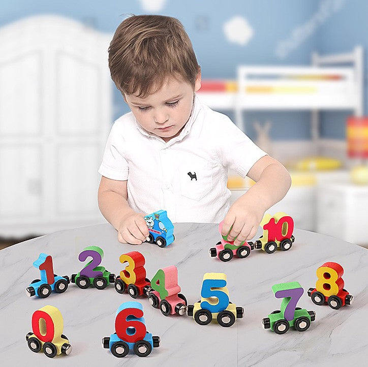 Kids Wooden Train Set Magnetic Toy | Learning Fun-4
