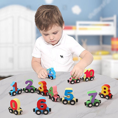 Kids Wooden Train Set Magnetic Toy | Learning Fun-4