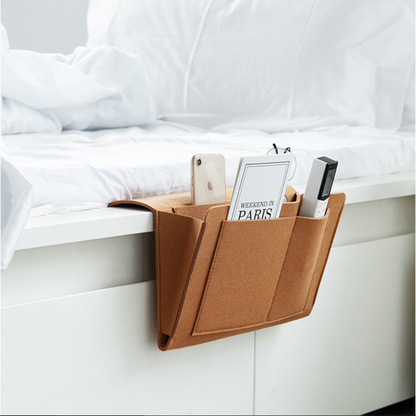 Home Pocket Hanging Organizer Brown Felt | Stylish Storage Solution 2