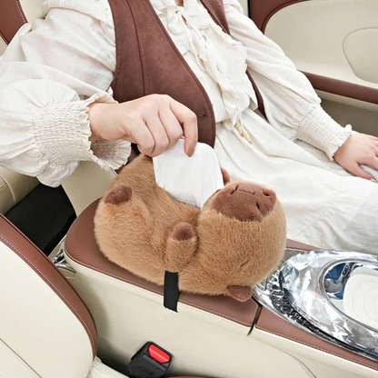 Car Accessory Plush Tissue Holder Capybara | Fun Design for Families 4