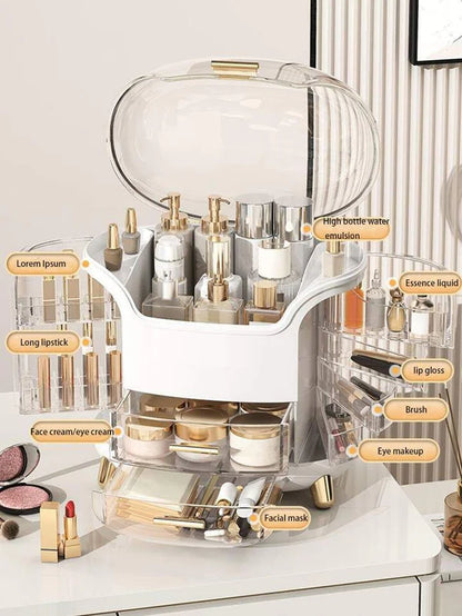 Multi-Level Makeup Organizer with Clear Lid