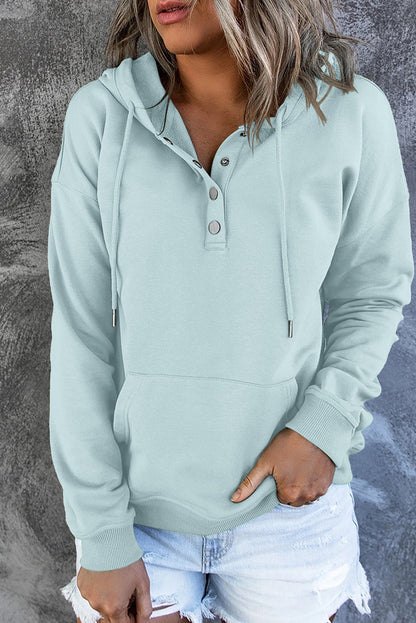 Women Hooded Button Sweatshirt | Amora