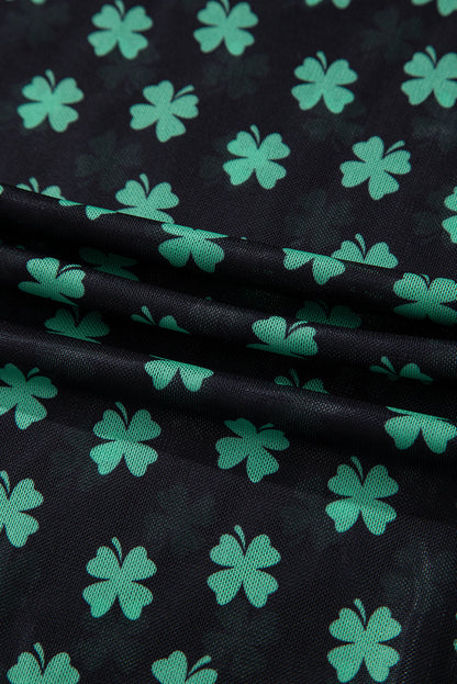 Women Mesh Shamrock Long Sleeve Top | Elowen