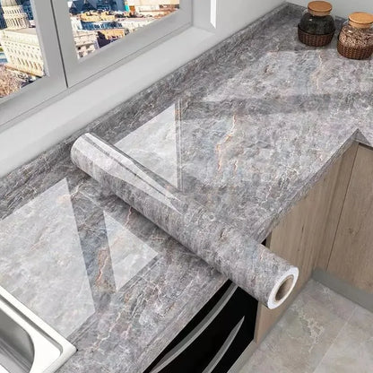 40cm Self-Adhesive PVC Wallpaper in Marble Pattern – Waterproof and Oil-Proof Home Decor for Walls and Cabinets 1