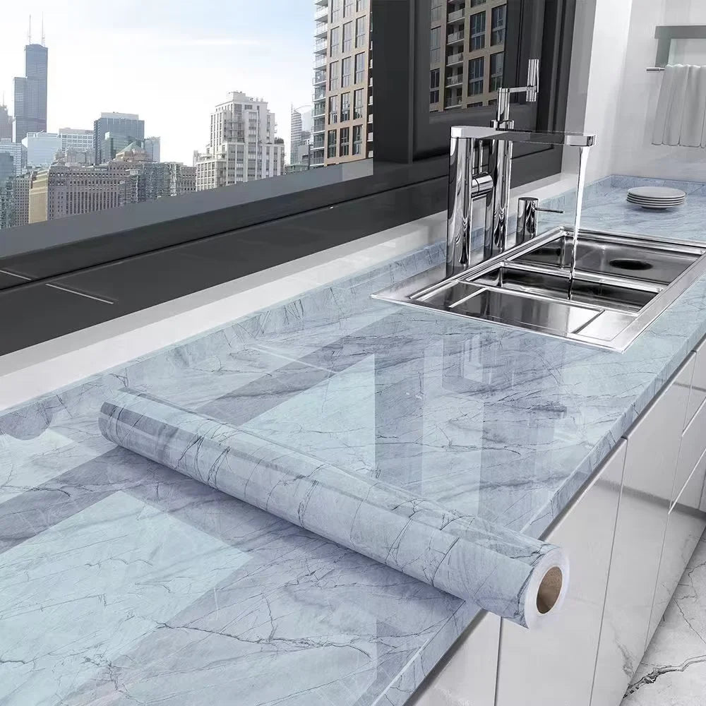 40cm Self-Adhesive PVC Wallpaper in Marble Pattern – Waterproof and Oil-Proof Home Decor for Walls and Cabinets 6