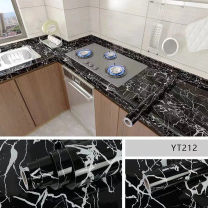 40cm Self-Adhesive PVC Wallpaper in Marble Pattern – Waterproof and Oil-Proof Home Decor for Walls and Cabinets 8