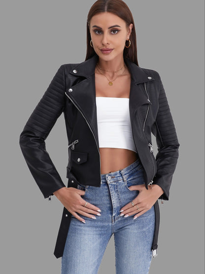 Women’s Biker Leather Jacket | Xandria