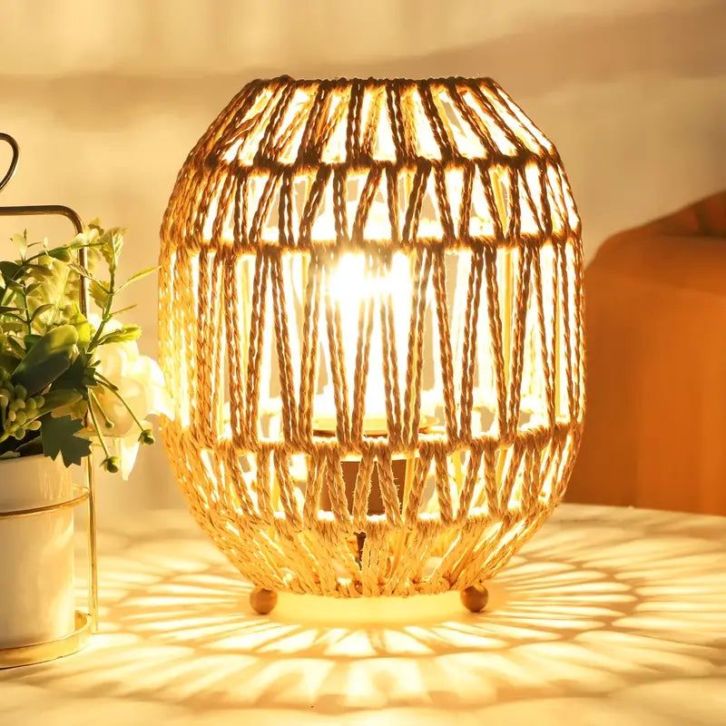 Home Rattan Lamp Boho Design Natural Rattan | Serenity-2