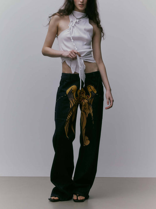 Women Low Rise Jeans Indigo Cotton | Rebel-1