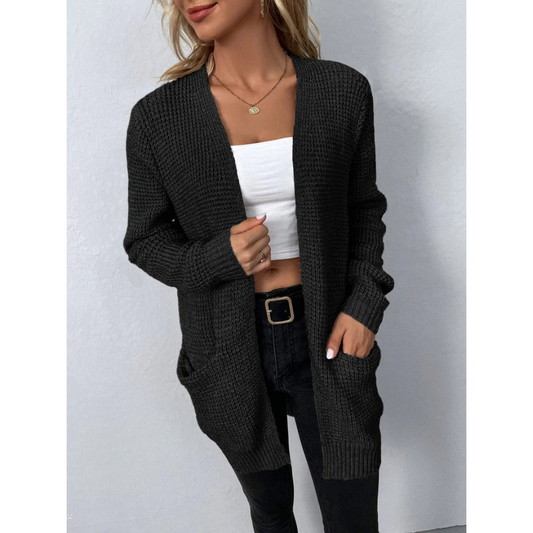 Women Open Front Knit Cardigan | Amelina