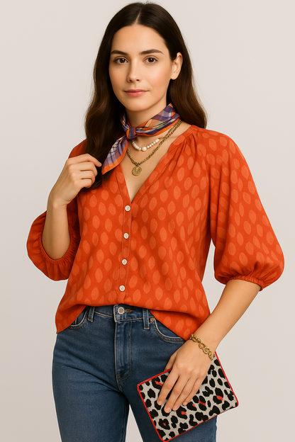 Women Boho Button-Up Blouse | Dahlia