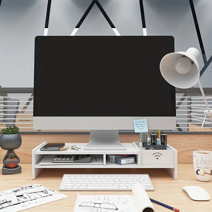 Monitor Stand for Desk Black Wood | Elegant Design 1