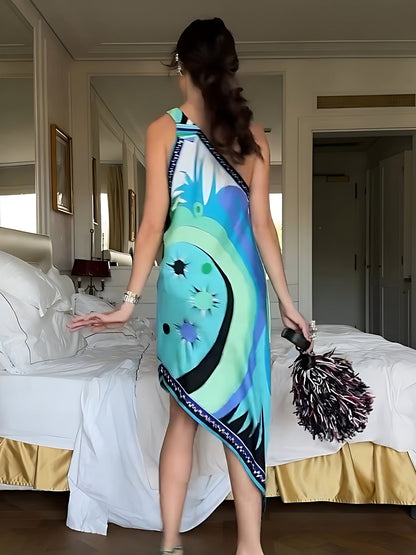 Women Midi Dress Multi Print Polyester | Stella-4
