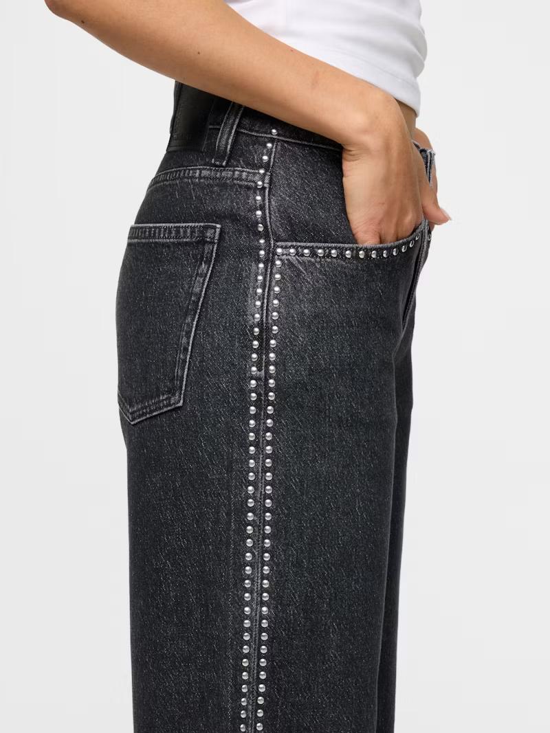 Women Wide Leg Baggy Jeans Blue Recycled Cotton | Abbie-4