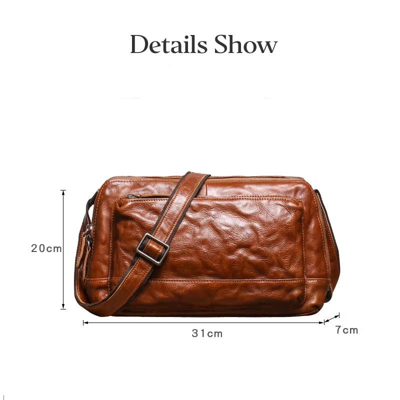 Men Vintage Leather Crossbody Bag | Owen