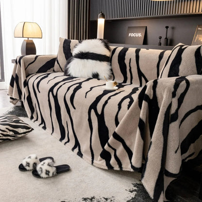 Sofa Cover Zebra Print Fleece | Wild Elegance 2