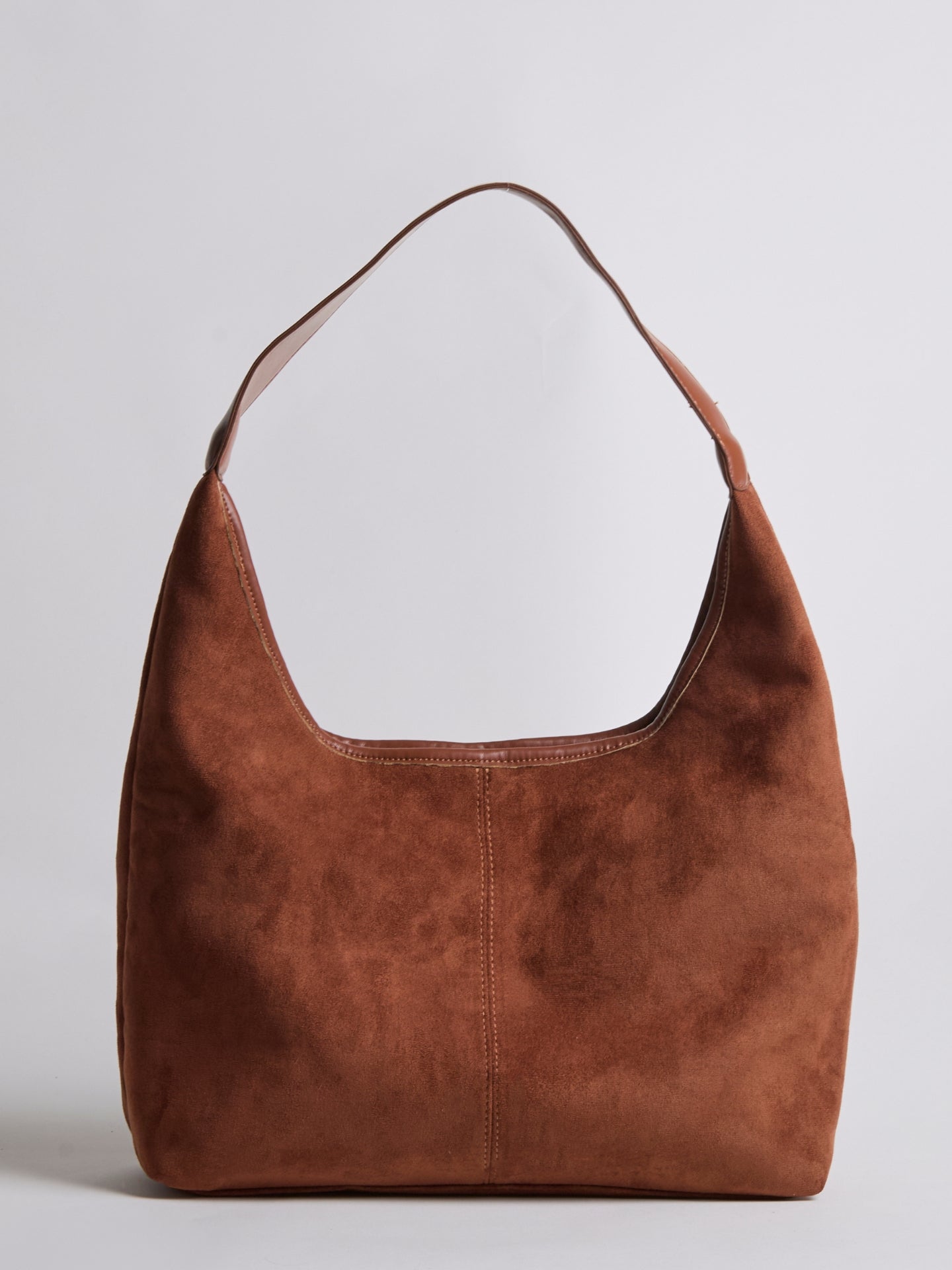 Suede Tote Bag with Pouch | Alberta