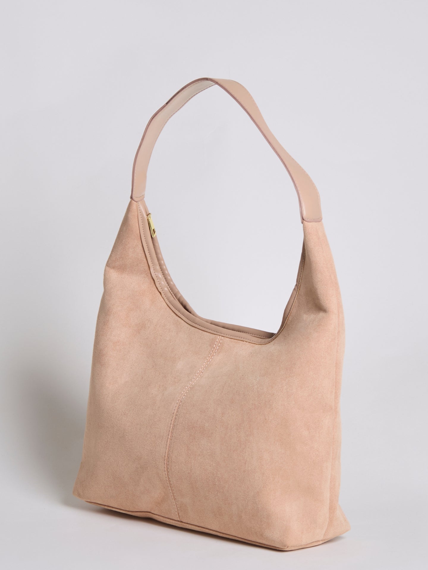 Suede Tote Bag with Pouch | Alberta