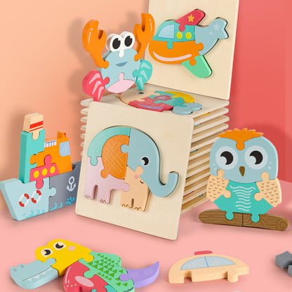 Kids Wooden Puzzles Set Eco-Friendly | Learning Fun-4