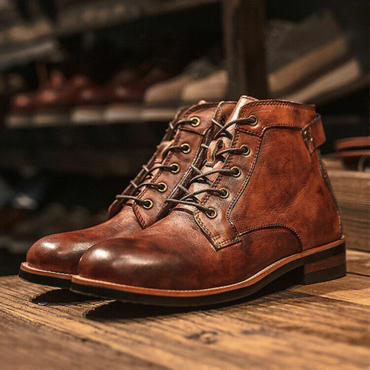 Men Vintage Leather Boots | Karim
