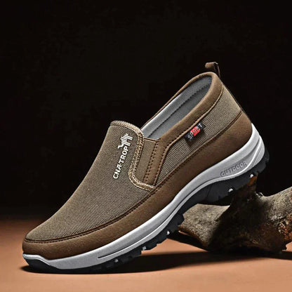 Men Walking Shoe Black Leather | Walker-5