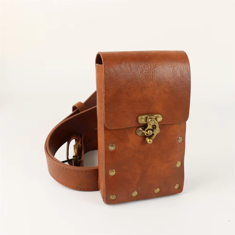 Women Vintage Leather Belt Pouch | Erika