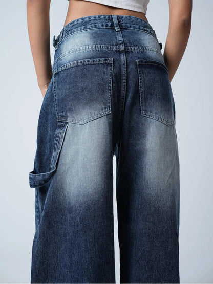 Women Balloon Jeans Blue Cotton | Bella-5