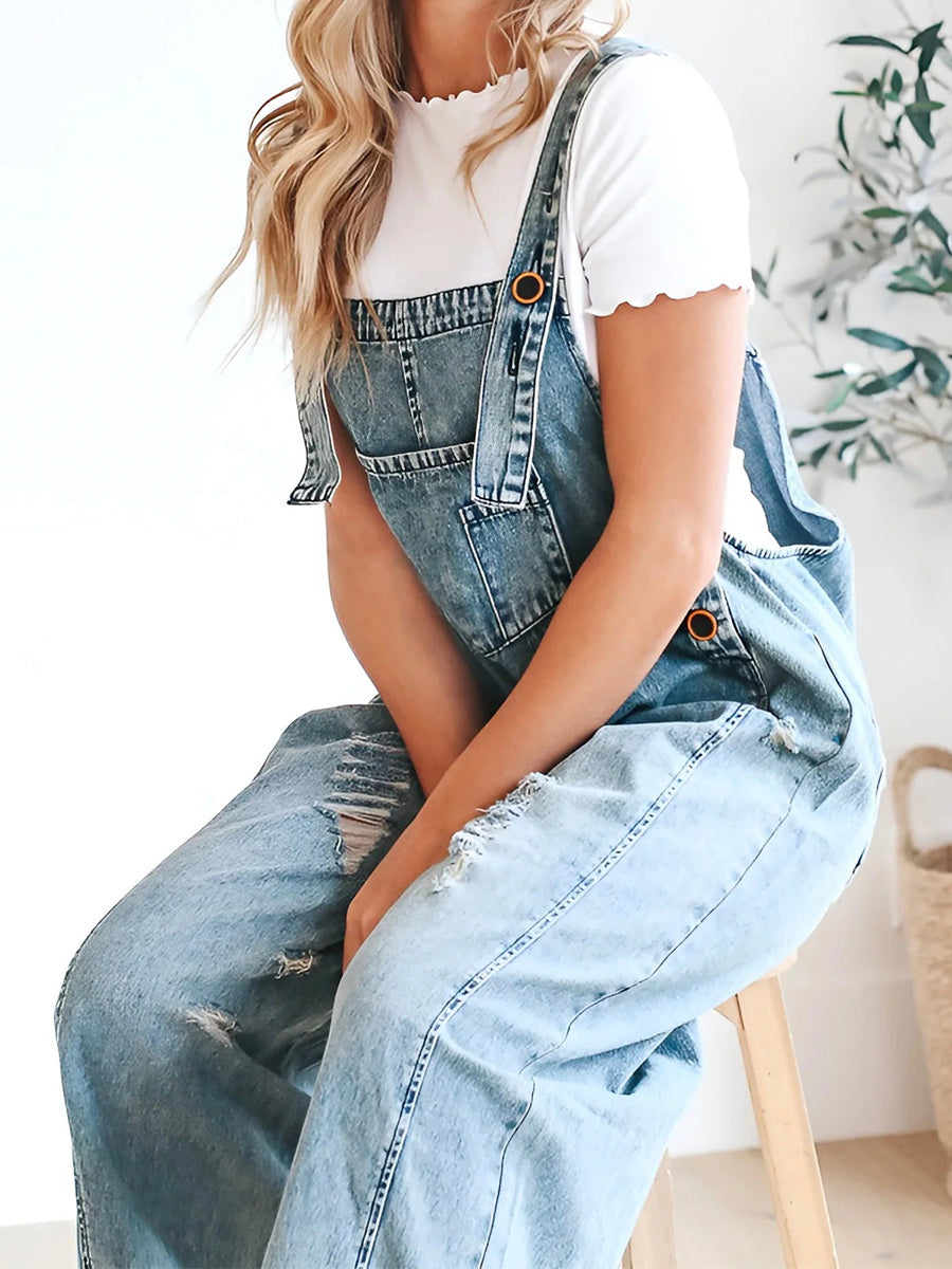 Loose-Fit Used-Look Overalls | Cecilia