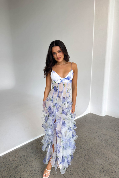 Millie | Floral Ruffle Maxi Dress