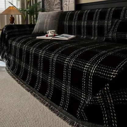 Sofa Cover Plaid Chenille Anti-Slip | Chesterfield 4