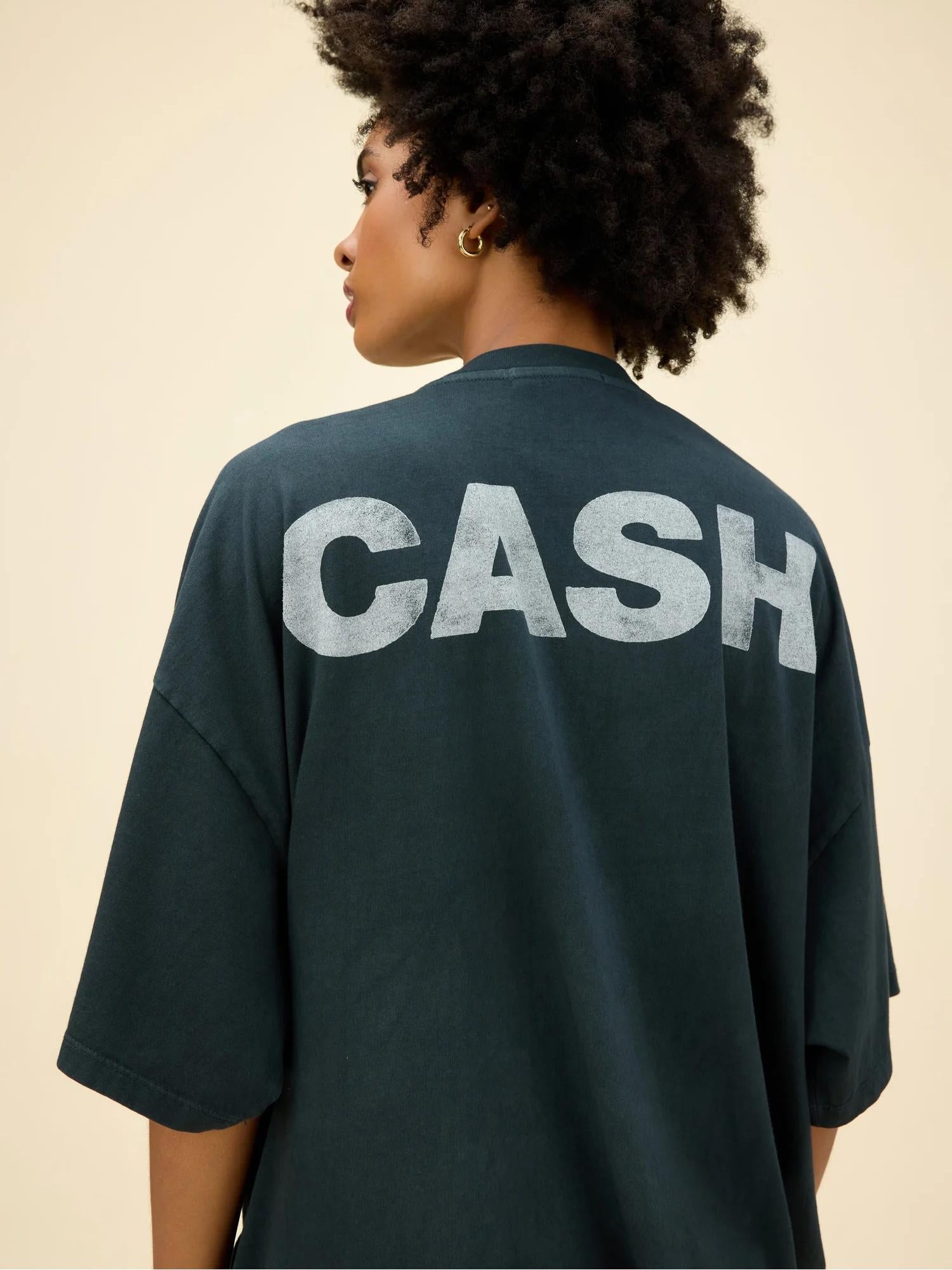 Women Mini Dress Ivory Cotton | Johnny Cash Tribute-5