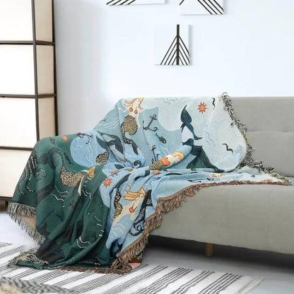 Sofa Cover Multicolor Cotton-Polyester | Oceanic Dreams 2