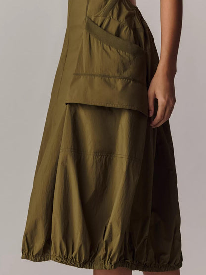 Women Midi Dress Black Polyamide | Daily Charm-5