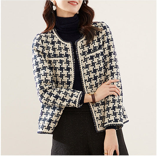 Women Tweed Jacket Black Polyester | Urban Chic-1