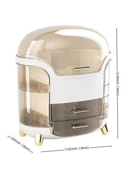 Multi-Level Makeup Organizer with Clear Lid