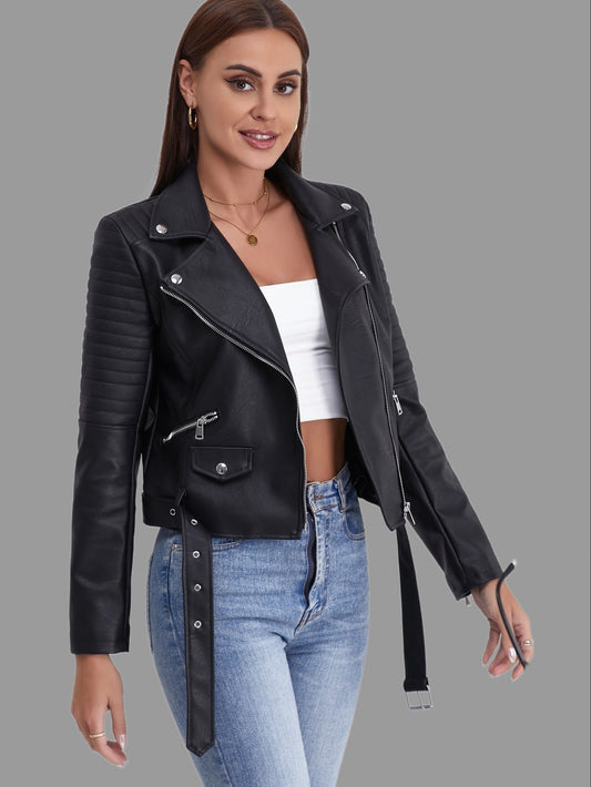 Women’s Biker Leather Jacket | Xandria